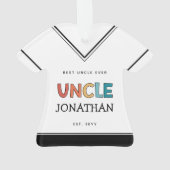 Personalisierter Onkel Retro Geschenk Bester Onkel Ornament (Rückseite)