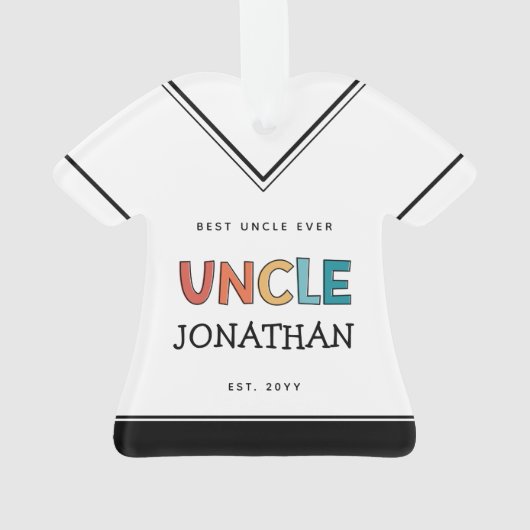 Personalisierter Onkel Retro Geschenk Bester Onkel Ornament (Rückseite)