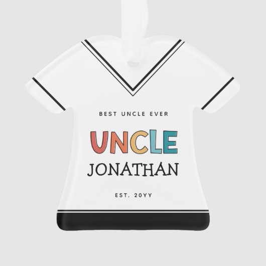 Personalisierter Onkel Retro Geschenk Bester Onkel Ornament (Vorderseite)