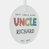 Personalisierter Onkel Retro Geschenk Bester Onkel Ornament Aus Glas (Vorderseite Rechts)