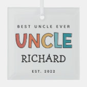 Personalisierter Onkel Retro Geschenk Bester Onkel Ornament Aus Glas (Vorderseite)