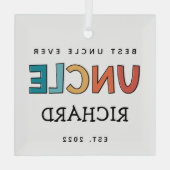Personalisierter Onkel Retro Geschenk Bester Onkel Ornament Aus Glas (Rückseite)