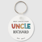 Personalisierter Onkel Retro Geschenk Bester Onkel Schlüsselanhänger (Rückseite)