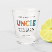 Personalisierter Onkel Retro Geschenk Bester Onkel Schnapsglas (Vorderseite)