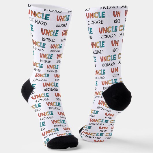 Personalisierter Onkel Retro Geschenk Bester Onkel Socken (Gewinkelt)