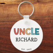 Personalisierter Onkel Retro Geschenke Onkel etabl Schlüsselanhänger (Vorderseite)