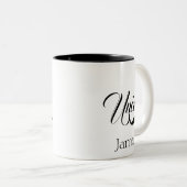 Personalisierter Onkelname und Monogramm Einfache Zweifarbige Tasse (VorderseiteRechts)