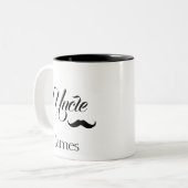 Personalisierter Onkelname und Monogramm Einfache Zweifarbige Tasse (Vorderseite Links)