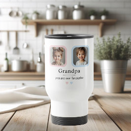 Personalisierter Opa | 2 Grandkids-Foto-Geschenk Reisebecher
