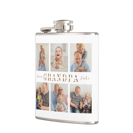 Personalisierter Opa Vinyl-Wrapper Flachmann (Links)