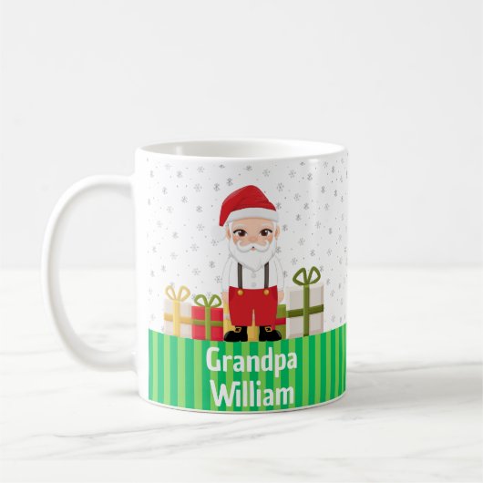 Personalisierter Opa Weihnachtsgeschenk Snowy Holi Kaffeetasse (Links)