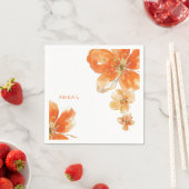 Personalisierter Orange Brautparty Cocktail Serviette (Beispiel)