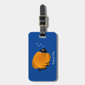 Personalisierter Orange Goldfisch Gepäckanhänger (Vorderseite vertikal)