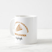 Personalisierter Orange High School Cheerleader Kaffeetasse (Vorderseite Links)