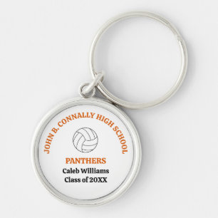 Personalisierter Orange High School Volleyballspie Schlüsselanhänger