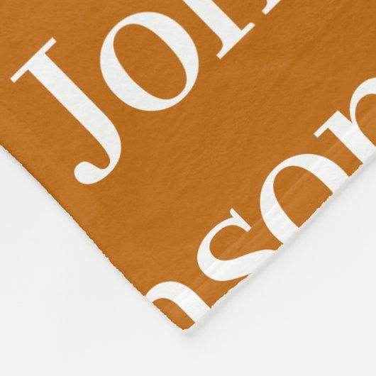 Personalisierter Orange-Nachname Fleecedecke (Ecke)
