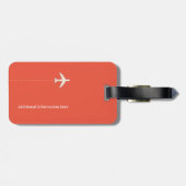 Personalisierter Orange-Red-Flugreisender Gepäckanhänger (Rückseite horizontal)