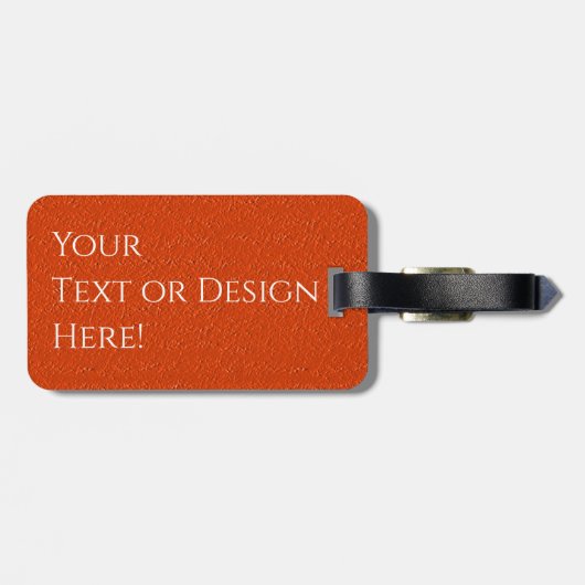 Personalisierter Orange Texaggon Gepäckanhänger (Rückseite horizontal)