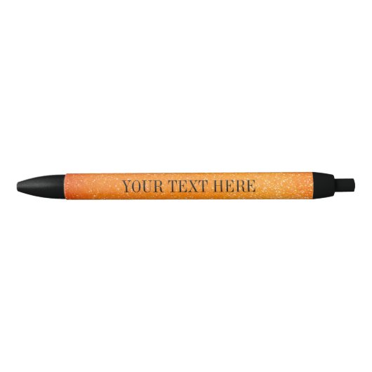 Personalisierter orangefarbener Glitterstift mit i Kugelschreiber (Vorderseite)