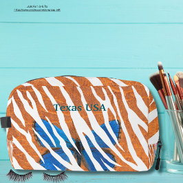 Personalisierter orangefarbener Hintergrund Butter Waschbeutel