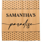 Personalisierter Orangen Duschvorhang (Vorderseite)