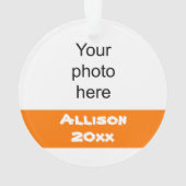 Personalisierter Orangen- und Schwarzkopfschmuck Ornament (Rückseite)