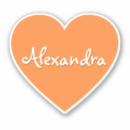 Personalisierter Orangenherz Aufkleber
