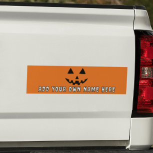 Personalisierter Oranger Kürbis Halloween Dein Nam Autoaufkleber