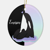 Personalisierter Orca Killer Whale Keramik Ornament (Links)