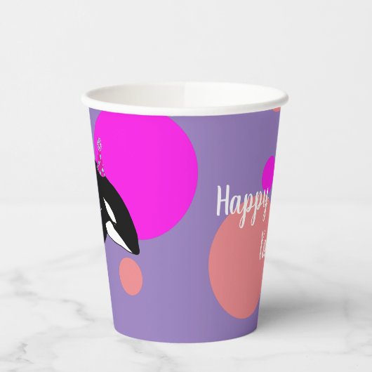 Personalisierter Orca Killer Whale Pappbecher (Links)