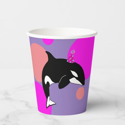 Personalisierter Orca Killer Whale Pappbecher (Vorderseite)
