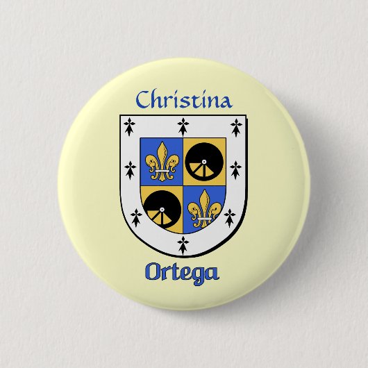Personalisierter Ortega-Schild Button (Vorderseite)