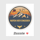 Personalisierter Ortsname Deutschland Runddesign Aufkleber (Blatt)