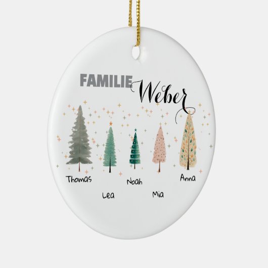 Personalisierter Osteranhänger mit Familiennamen Keramik Ornament (Rechts)