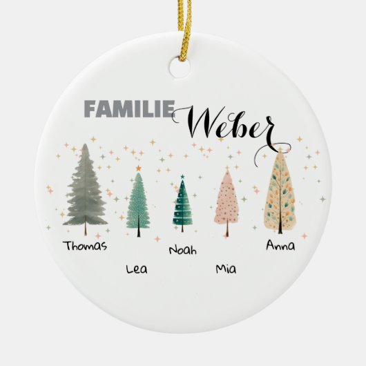 Personalisierter Osteranhänger mit Familiennamen Keramik Ornament (Vorne)