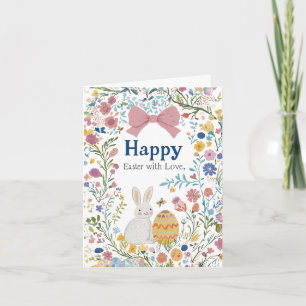 Personalisierter Osterhase, Ei und Wreath Einladun Einladung