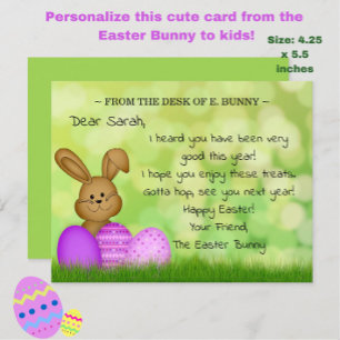 Personalisierter Osterhase für Kinder Niedlicher S Feiertagskarte