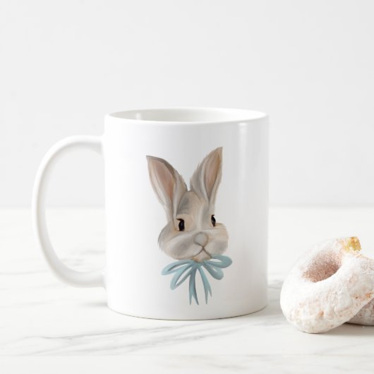 Personalisierter Osterhasen-Becher Kaffeetasse (Mit Donut)