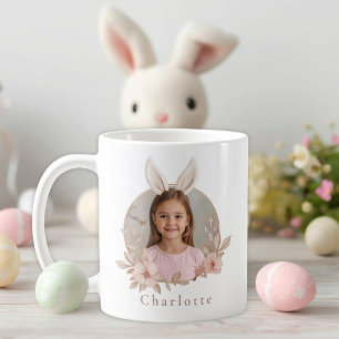 Personalisierter Osterhasen-Foto-Mug für Mädchen Kaffeetasse