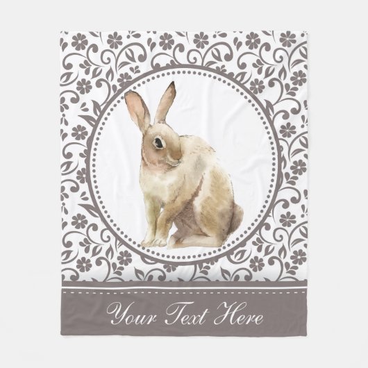 Personalisierter Osterkaninchen-Design Fleecedecke (Vorderseite)