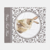 Personalisierter Osterkaninchen-Design Fleecedecke (Vorderseite (Horizontal))