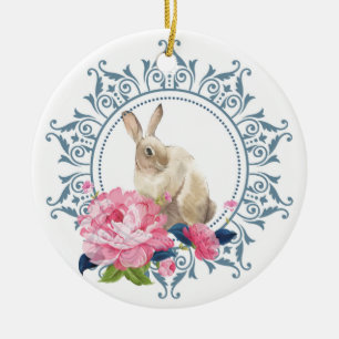 Personalisierter Osterkaninchen-Design Keramik Ornament