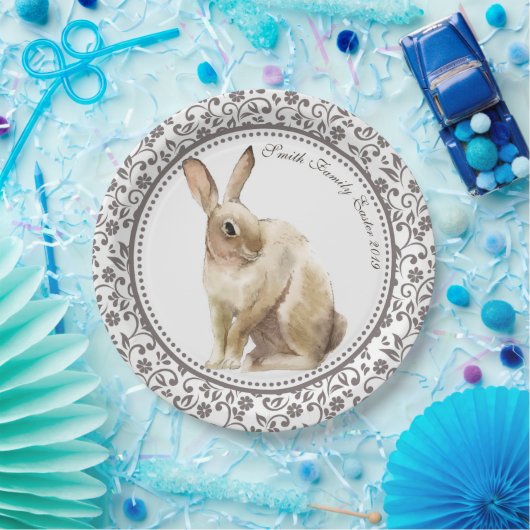 Personalisierter Osterkaninchen Pappteller (Party)