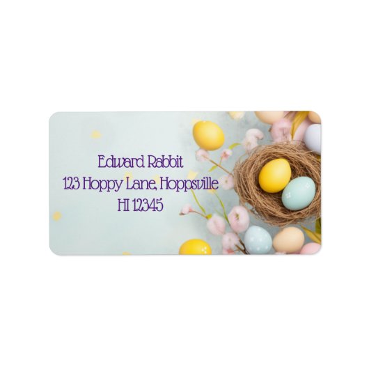 Personalisierter Osterkorb mit Eiern Adressaufkleber (Vorne)