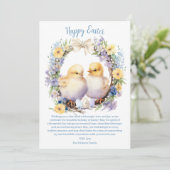 Personalisierter Osterküken Feiertagskarte (Stehend Vorderseite)