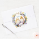 Personalisierter Osterküken Runder Aufkleber (Umschlag)