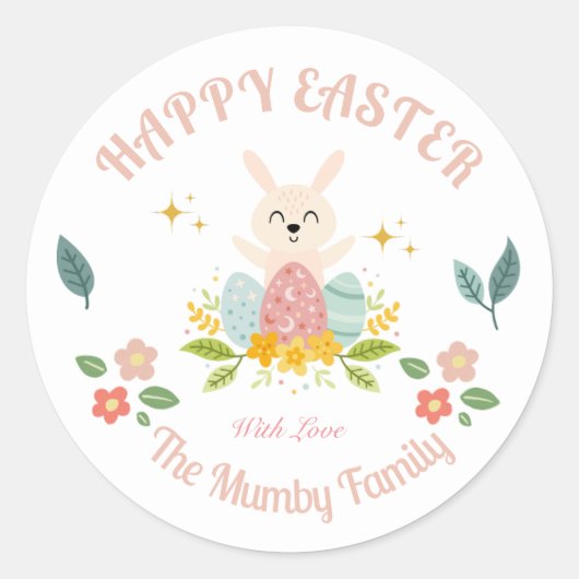 Personalisierter Osterurlaub Runder Aufkleber (Vorderseite)