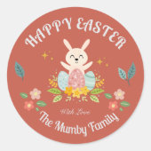 Personalisierter Osterurlaub Runder Aufkleber (Vorderseite)