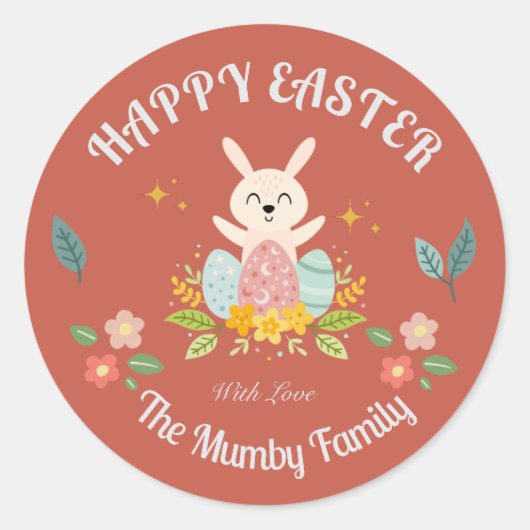 Personalisierter Osterurlaub Runder Aufkleber (Vorderseite)