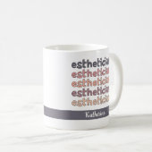 Personalisierter Östhetiker Kosmetologe Beautician Kaffeetasse (VorderseiteRechts)